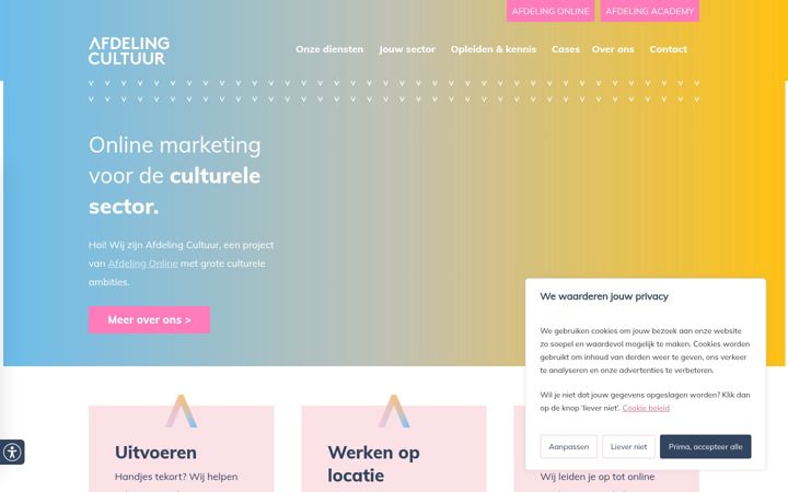 Screenshot of afdelingcultuur.nl