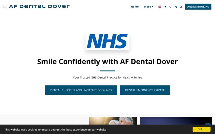 Skärmbild av afdentaldover.co.uk