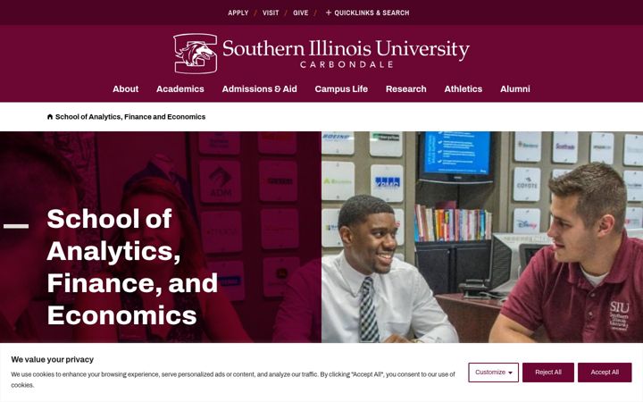Screenshot of afe.siu.edu