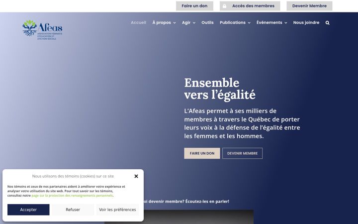 Screenshot di afeas.qc.ca