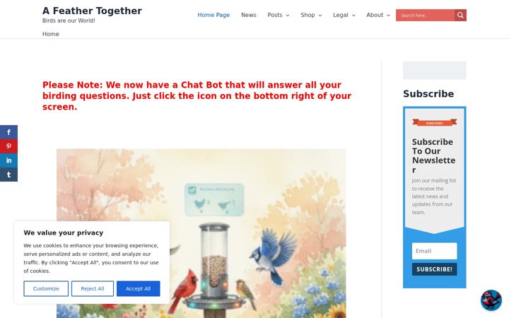 Screenshot of afeathertogether.com