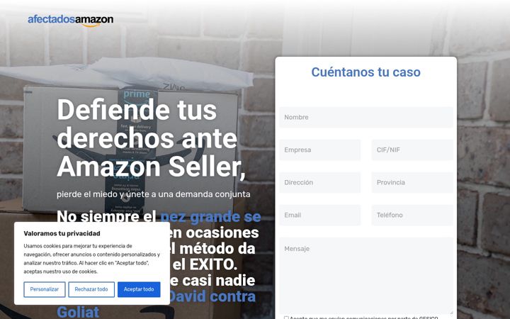 Screenshot of afectadosamazon.com