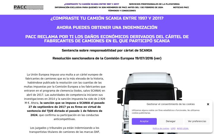 Screenshot of afectadoscartelcamiones.es