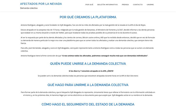 Screenshot of afectadosporlanevada.es