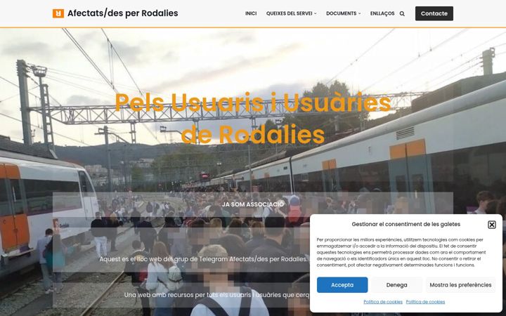 Captură de ecran a afectatsrodalies.com