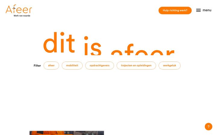 Screenshot ta' afeer.nl