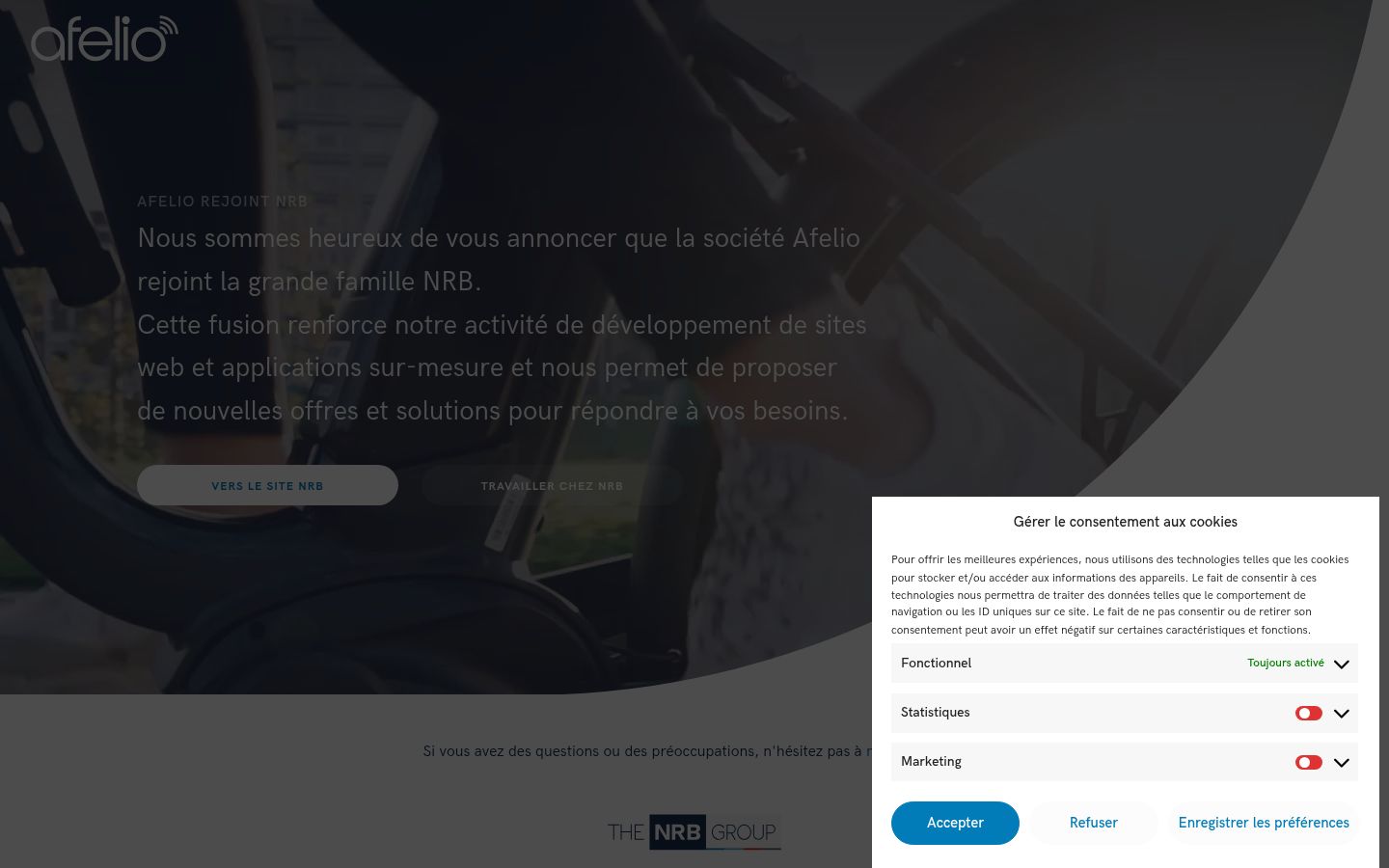 Screenshot des Einwilligungsbanners vor jeglicher Interaktion