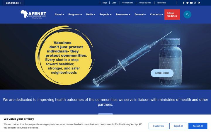 Screenshot ta' afenet.net