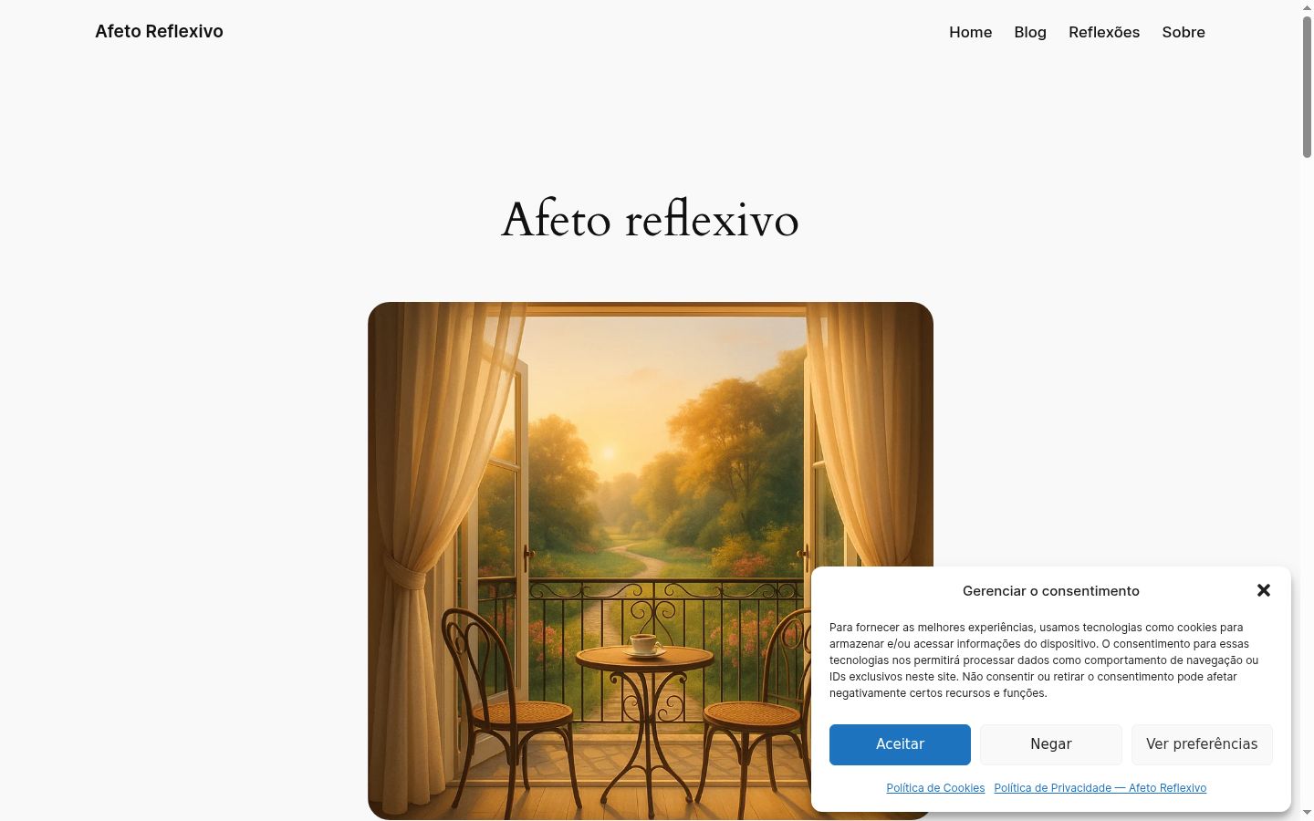 Screenshot del banner di consenso mostrato prima di qualsiasi interazione
