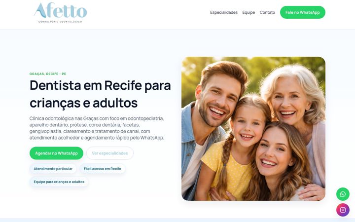 Screenshot of afettoodontologia.com.br