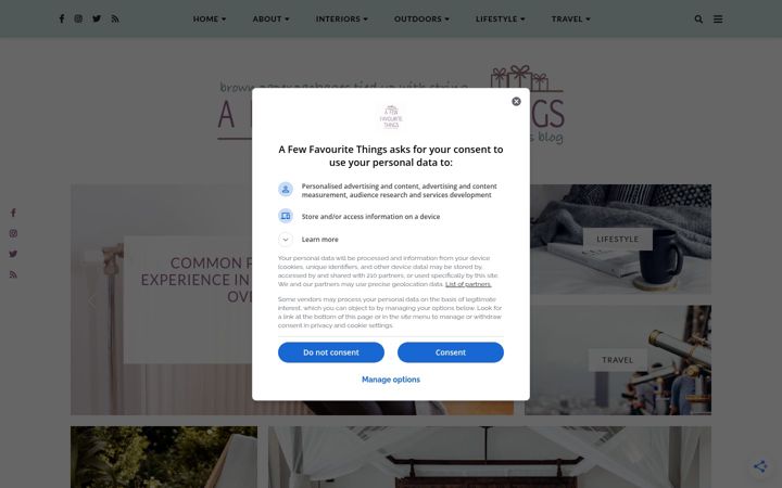 Screenshot του afewfavouritethings.com