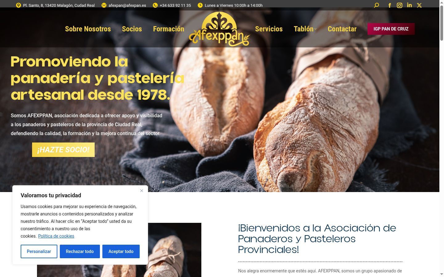 Screenshot tal-banner tal-kunsens muri qabel kwalunkwe interazzjoni