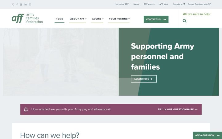 Screenshot von aff.org.uk