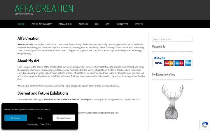 Screenshot von affacreation.co.uk
