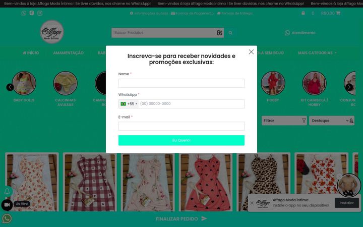 Screenshot von affagomoda.com.br