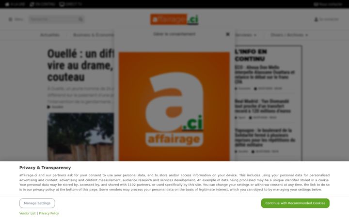 Screenshot of affairage.ci