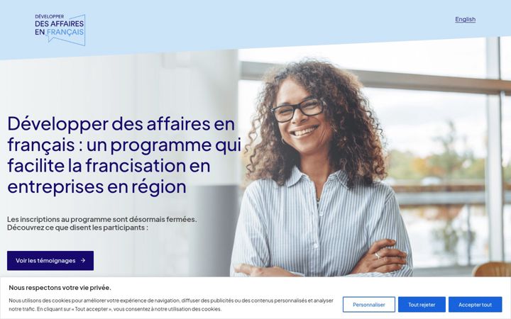 Screenshot of affairesenfrancais.ca