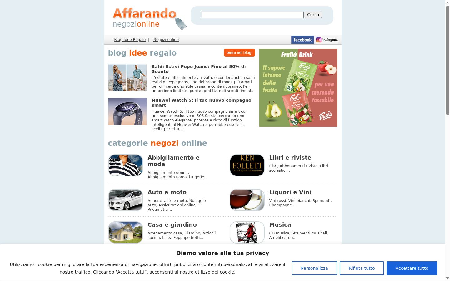 Screenshot of the consent banner shown before any interaction