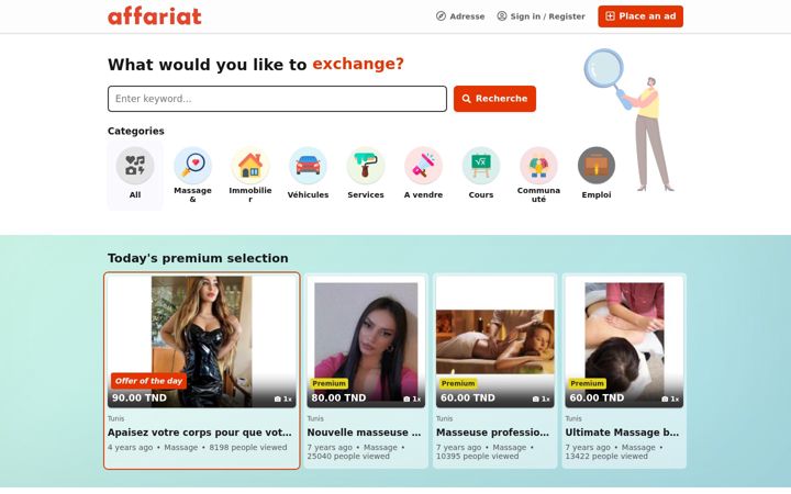 Screenshot of affariat.com