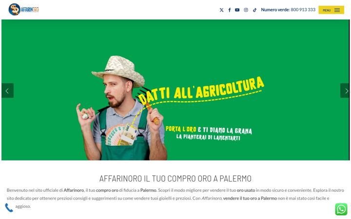 Screenshot ta' affarinoropalermo.it