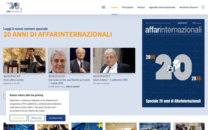 Screenshot of affarinternazionali.it