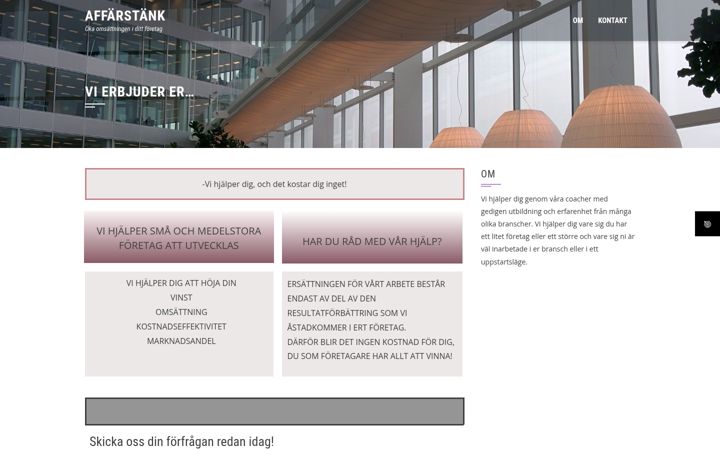 Screenshot of affarstank.se