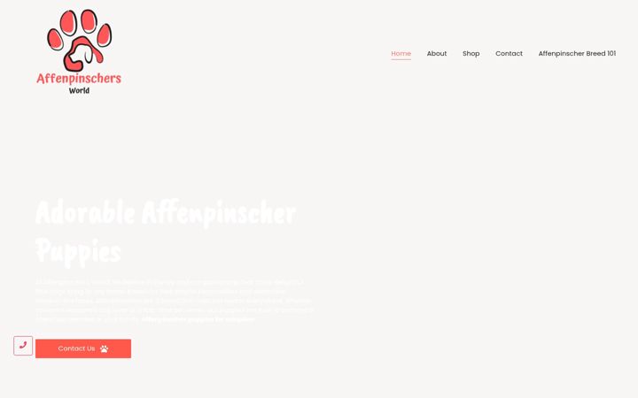 Screenshot of affenpinschersworld.com