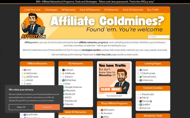 Screenshot ta' affguy.com