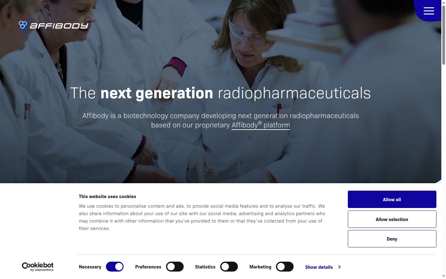 Screenshot del banner di consenso mostrato prima di qualsiasi interazione