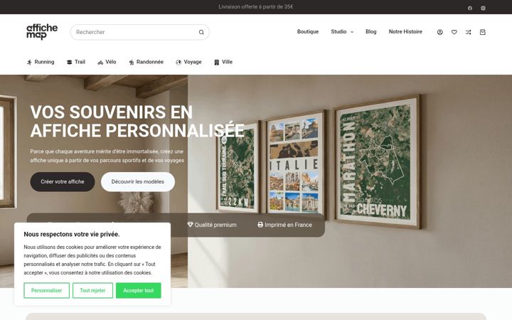 Screenshot ta' affichemap.fr