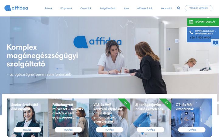 Screenshot of affidea.hu