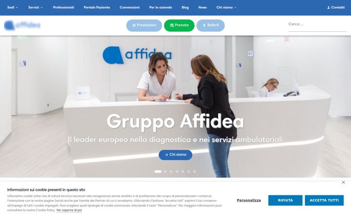 Screenshot of affidea.it