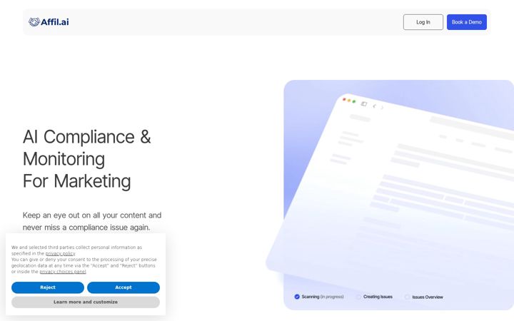Screenshot of affil.ai