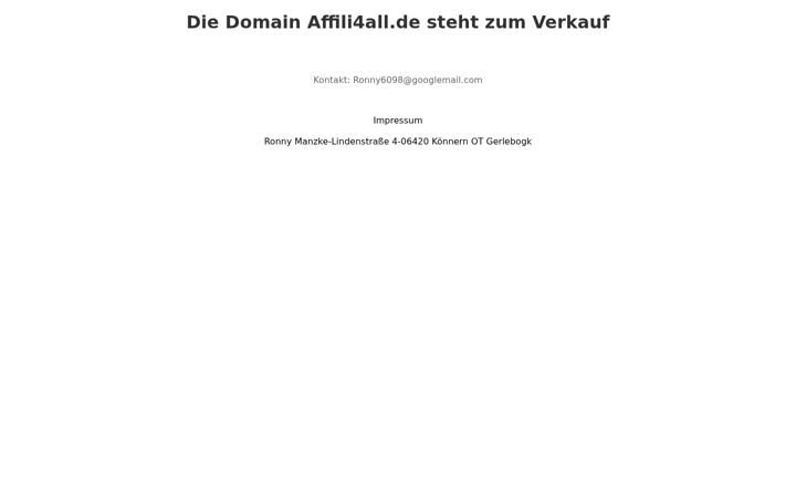 Screenshot of affili4all.de