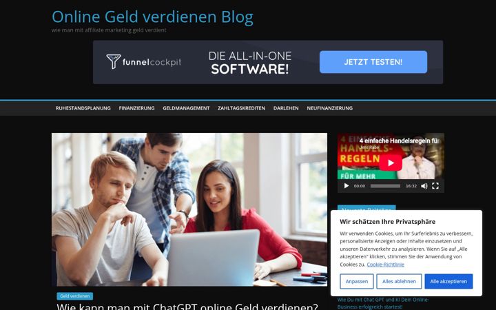 Snímek obrazovky affiliate-mit-erfolg.de