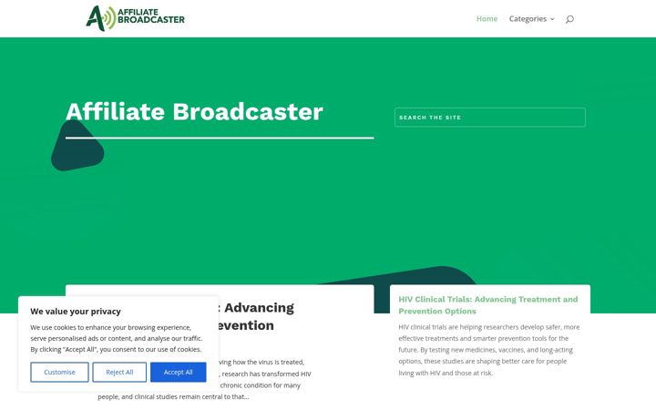Screenshot of affiliatebroadcaster.com