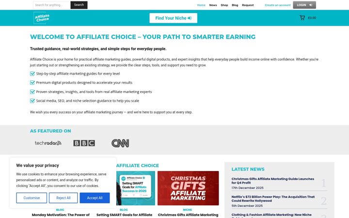 Screenshot of affiliatechoice.com