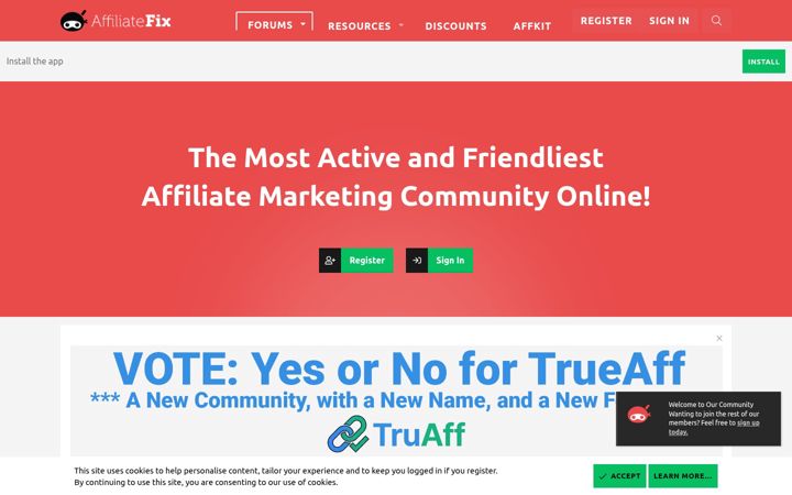 Screenshot of affiliatefix.com