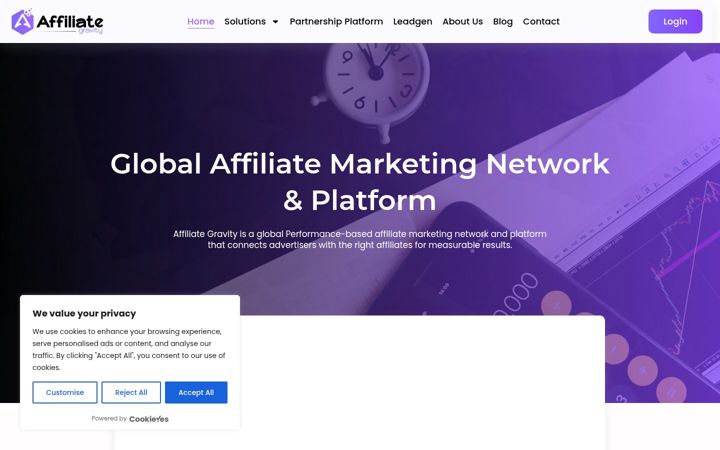 Screenshot stránky affiliategravity.com