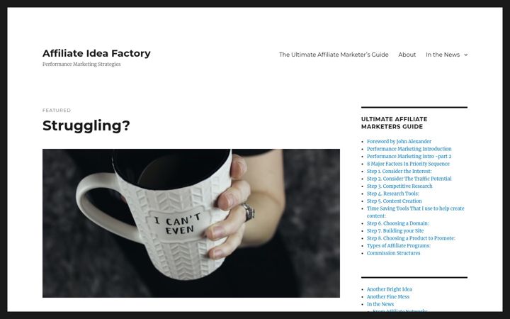 Screenshot stránky affiliateideafactory.com