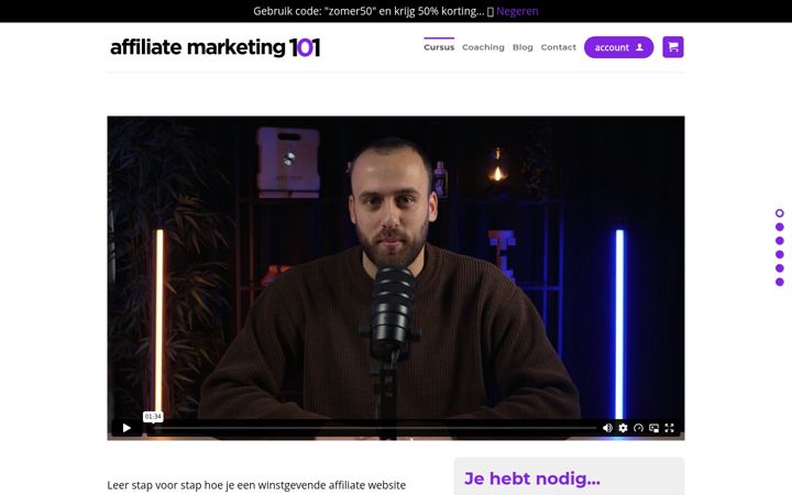 Screenshot of affiliatemarketing101.nl