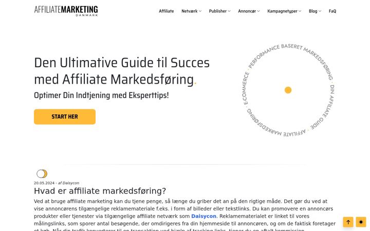 Screenshot of affiliatemarketingdanmark.dk