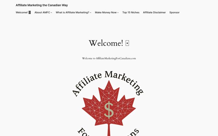 Screenshot of affiliatemarketingforcanadians.com