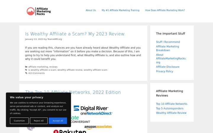 Képernyőkép: affiliatemarketingrocks.org