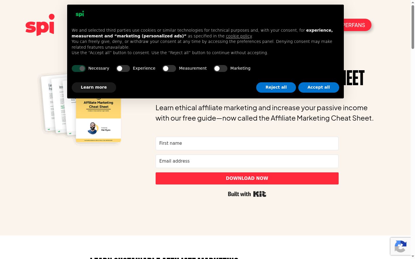 Screenshot of the consent banner shown before any interaction