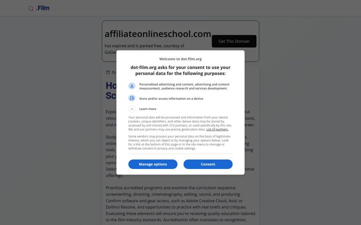 Screenshot di affiliateonlineschool.com