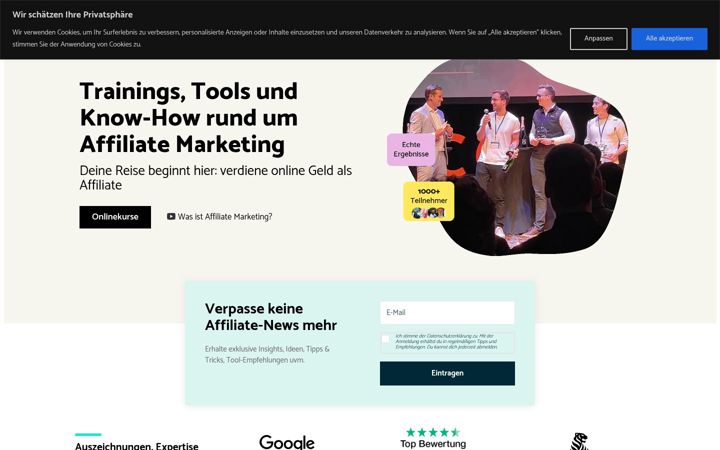 Screenshot of affiliateschool.de