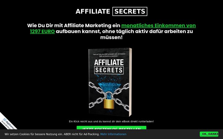 Screenshot of affiliatesecrets.de