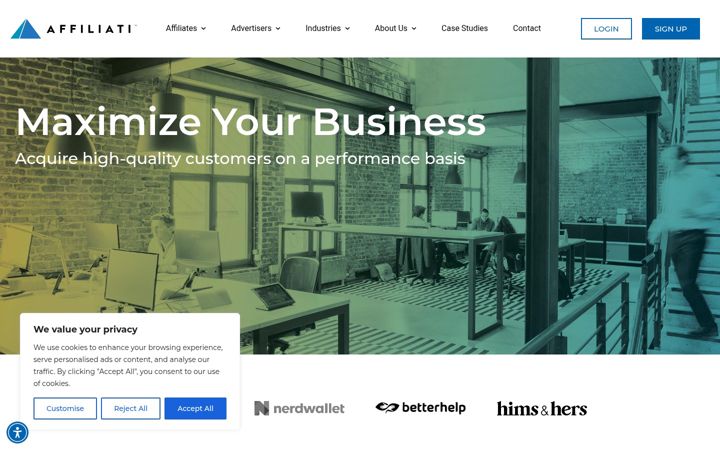 Screenshot of affiliatinetwork.com