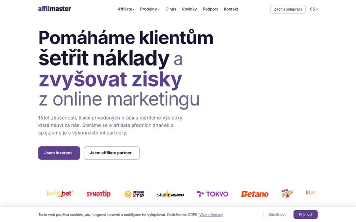 Screenshot of affilmaster.cz